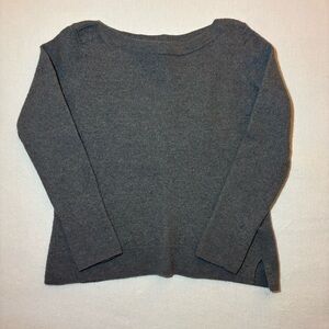 Ellen Tracy Kids Sweater 100% Extra Fine Merino Wool Gray Classic Sz SM